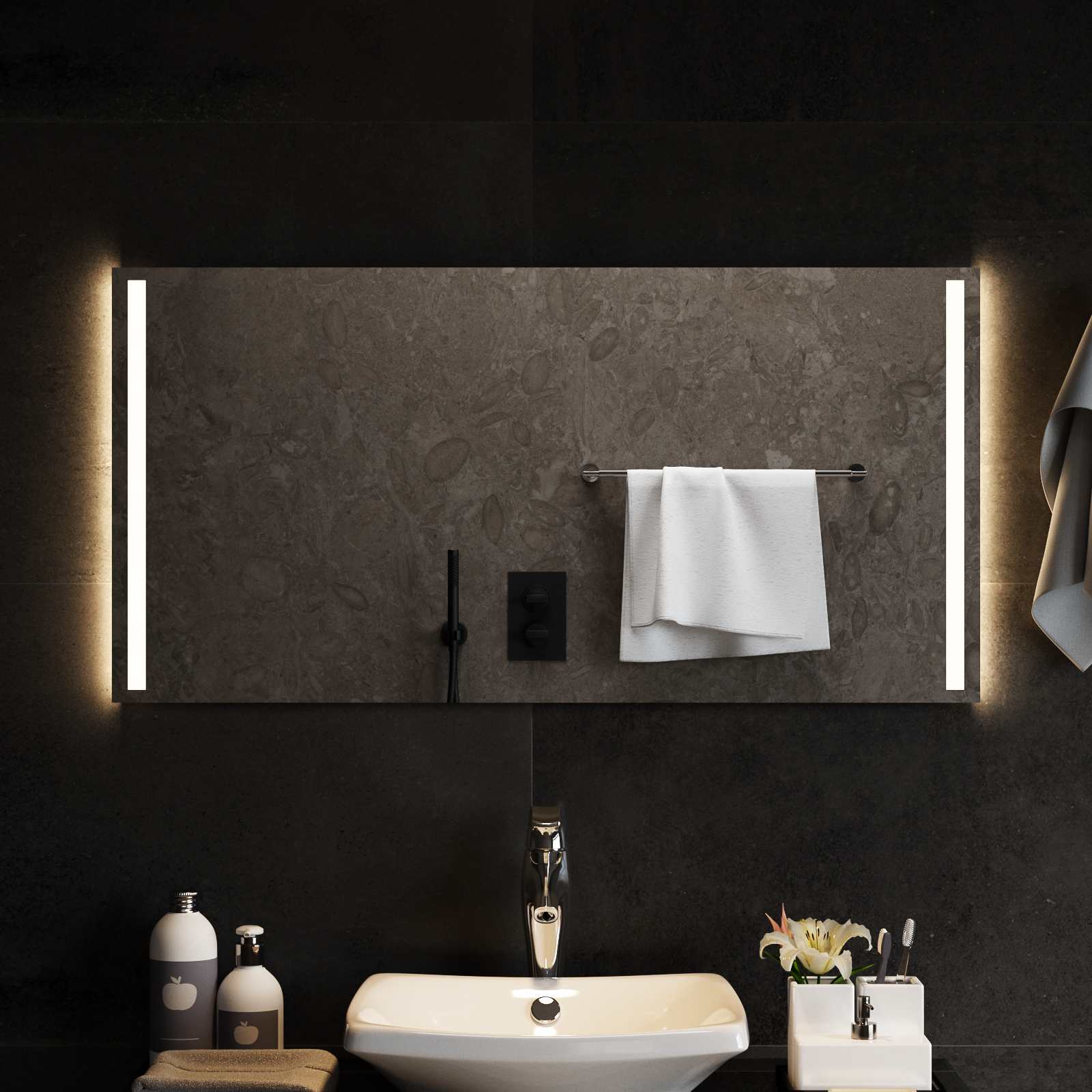 LED Badkamer Spiegel Transparant 100 x 50 cm gehard glas