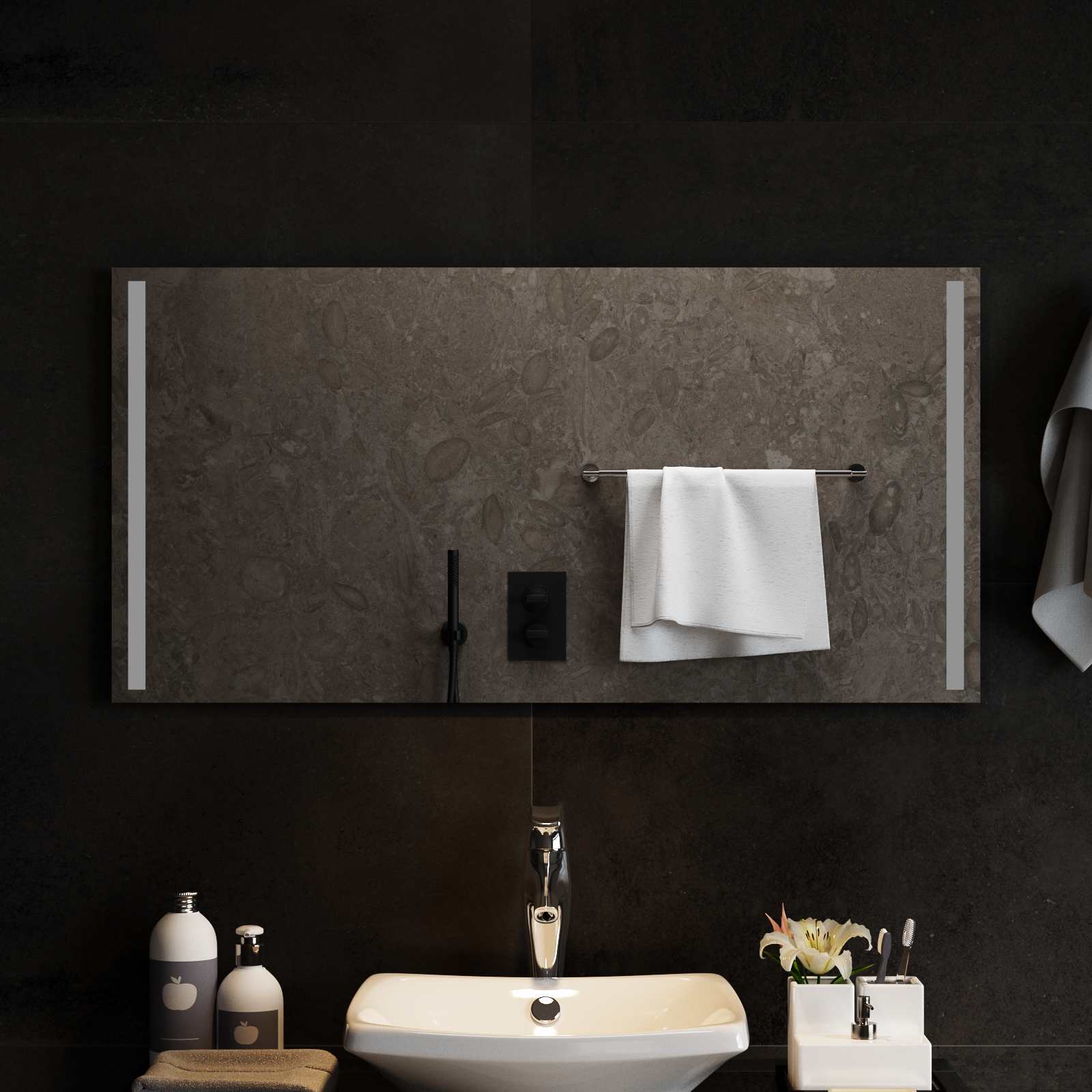 LED Badkamer Spiegel Transparant 100 x 50 cm gehard glas