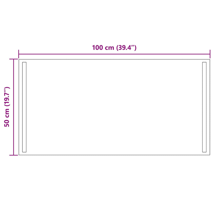 LED Badkamer Spiegel Transparant 100 x 50 cm gehard glas