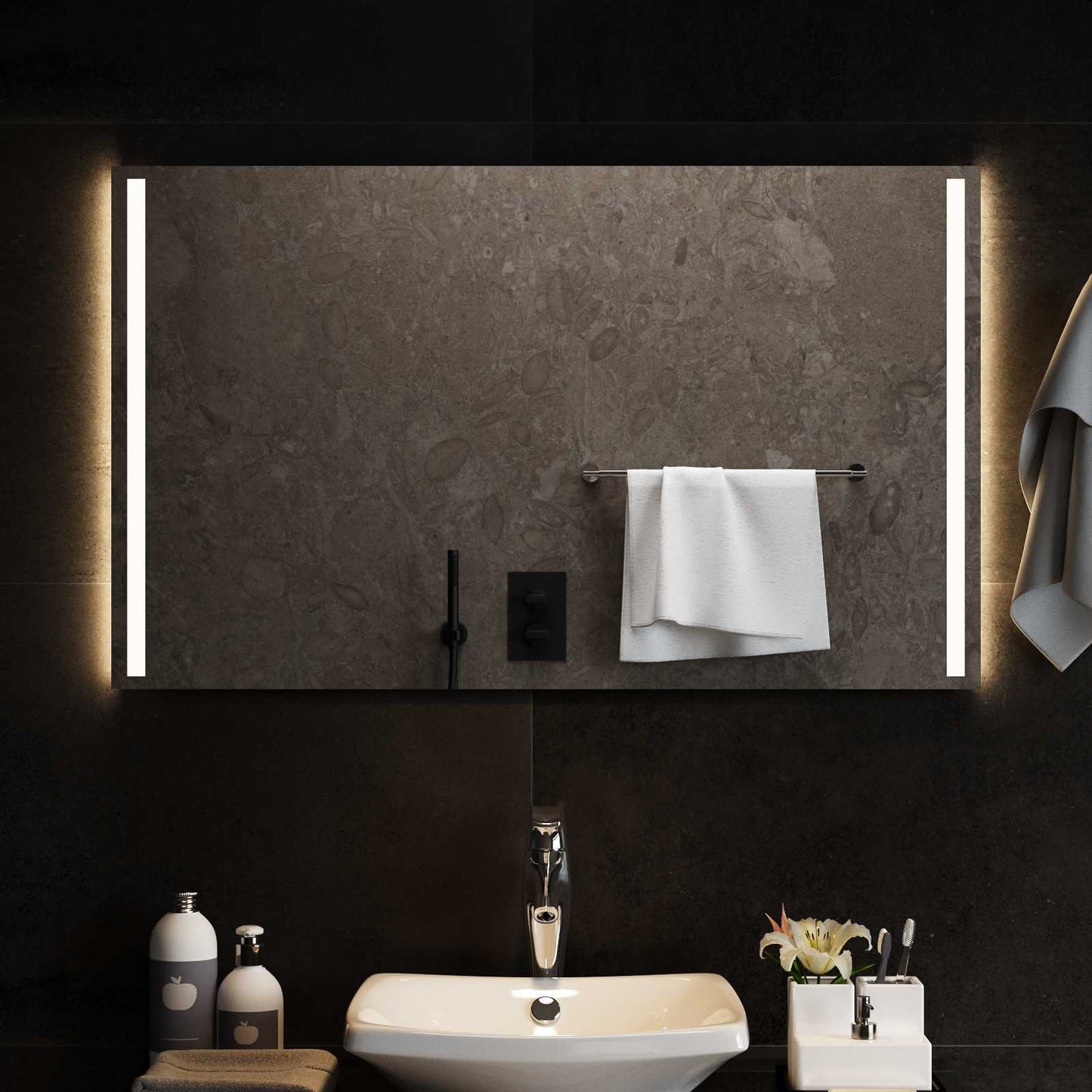 LED Badkamer Spiegel Transparant 100 x 60 cm gehard glas
