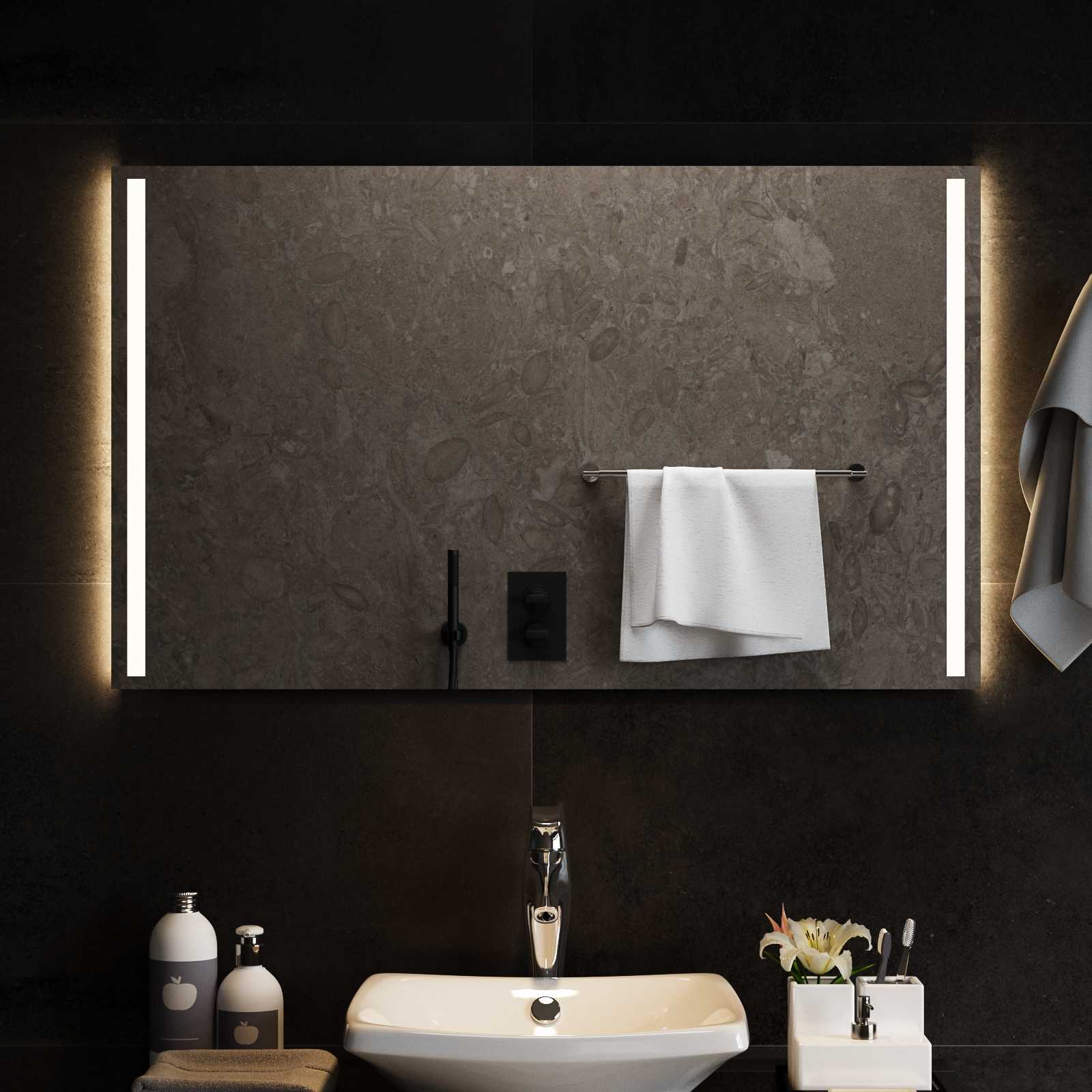 LED Badkamer Spiegel Transparant 100 x 60 cm gehard glas