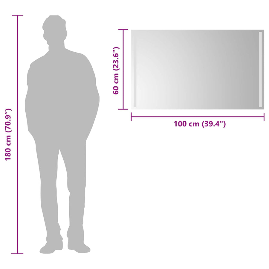 LED Badkamer Spiegel Transparant 100 x 60 cm gehard glas