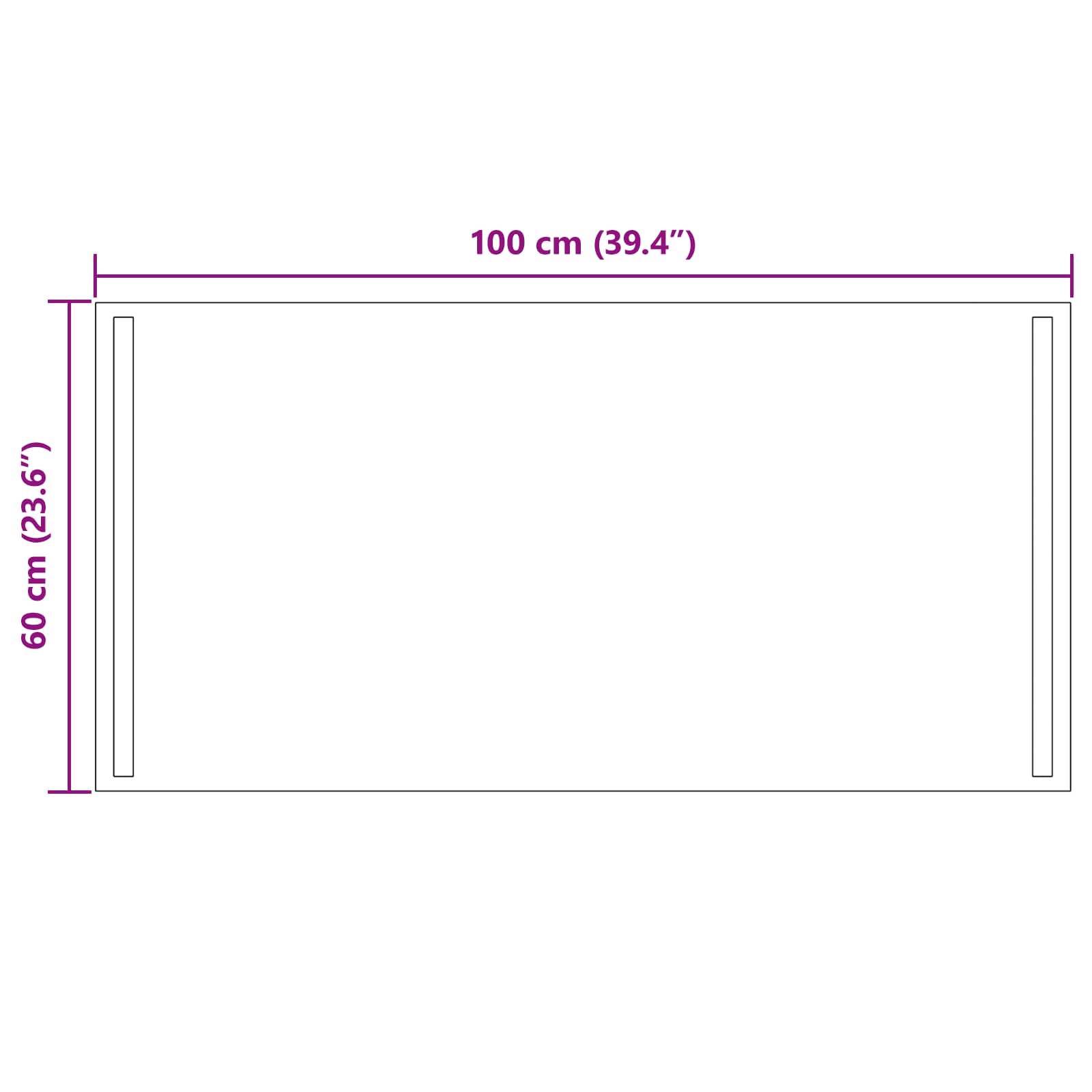 LED Badkamer Spiegel Transparant 100 x 60 cm gehard glas