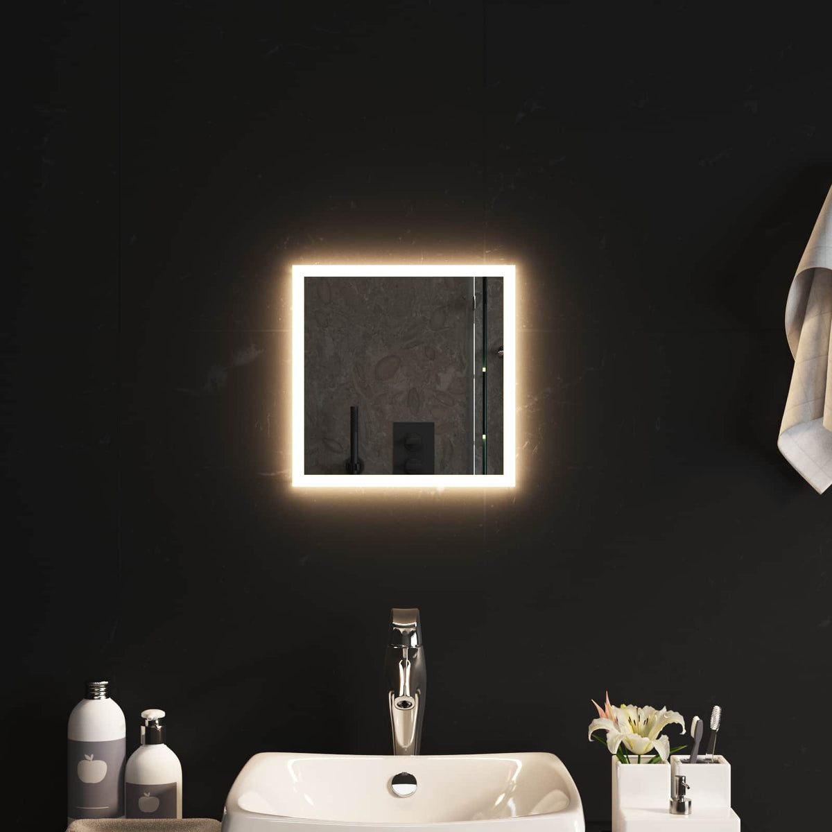 LED Badkamer Spiegel Transparant 30 x 30 cm gehard glas