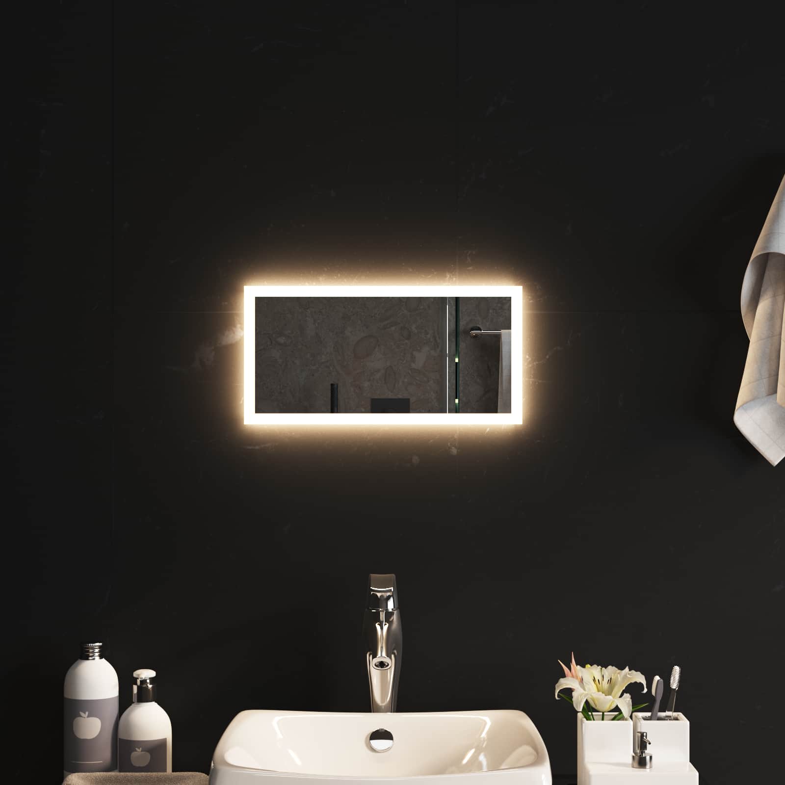 LED Badkamer Spiegel Transparant 40 x 20 cm gehard glas