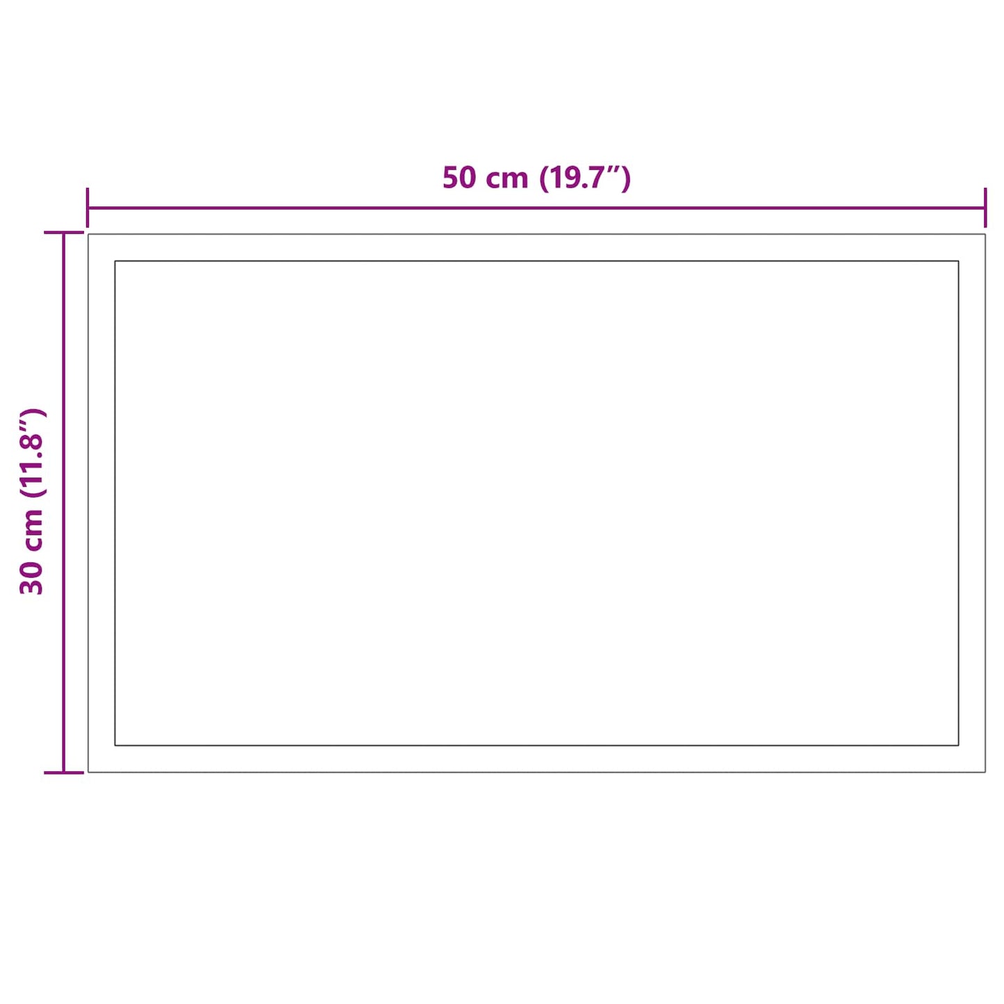 LED Badkamer Spiegel Transparant 50 x 30 cm gehard glas