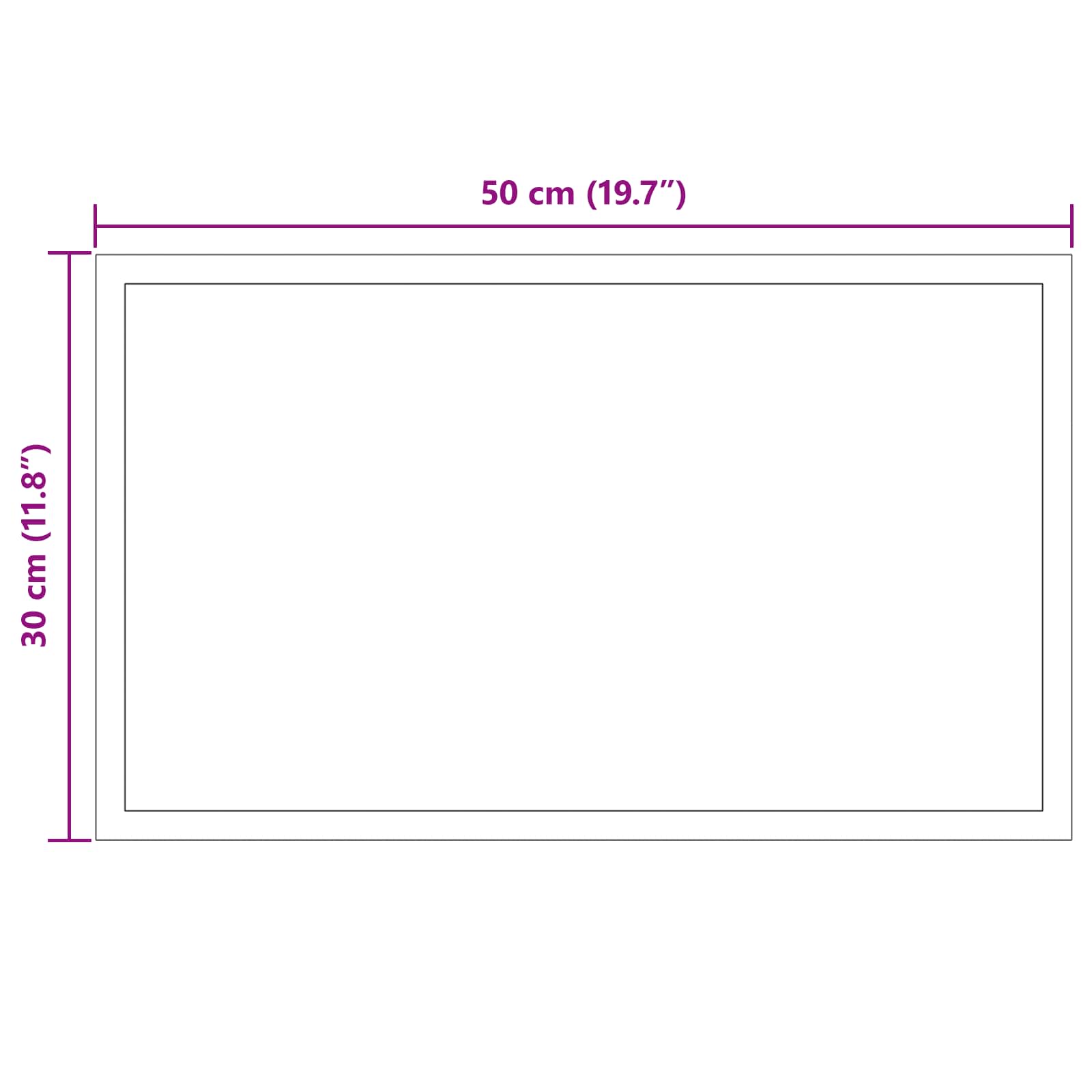 LED Badkamer Spiegel Transparant 50 x 30 cm gehard glas