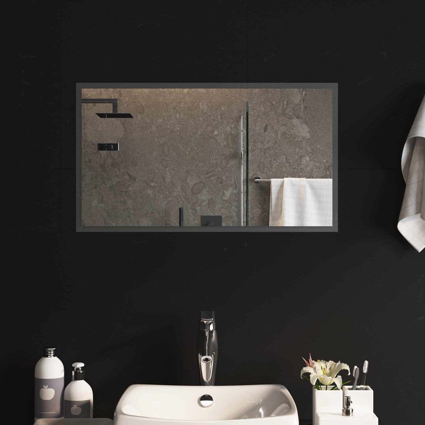 LED Badkamer Spiegel Transparant 70 x 40 cm gehard glas