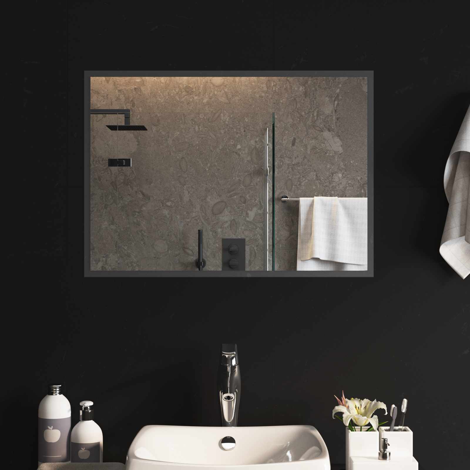 LED Badkamer Spiegel Transparant 70 x 50 cm gehard glas