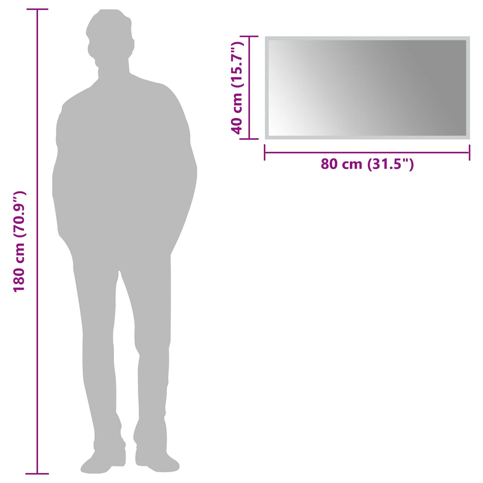 LED Badkamer Spiegel Transparant 80 x 40 cm gehard glas