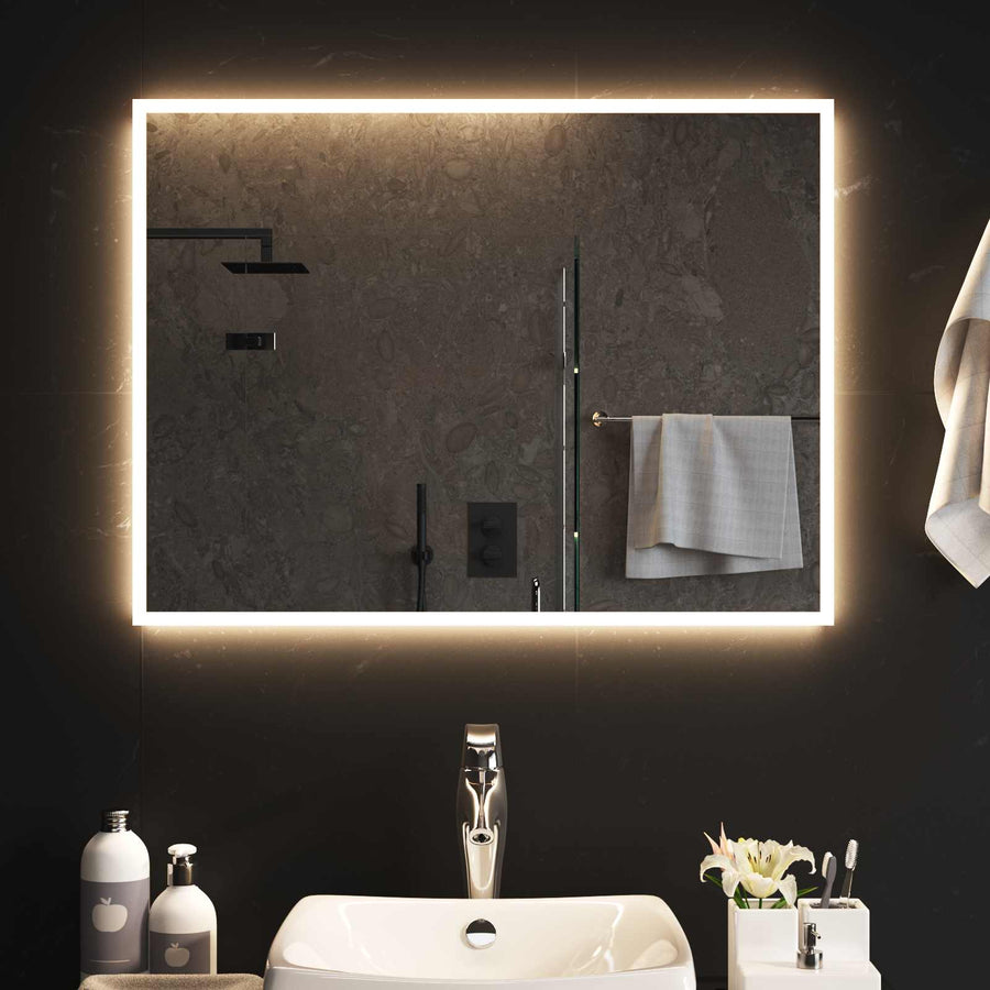 LED Badkamer Spiegel Transparant 80 x 60 cm gehard glas
