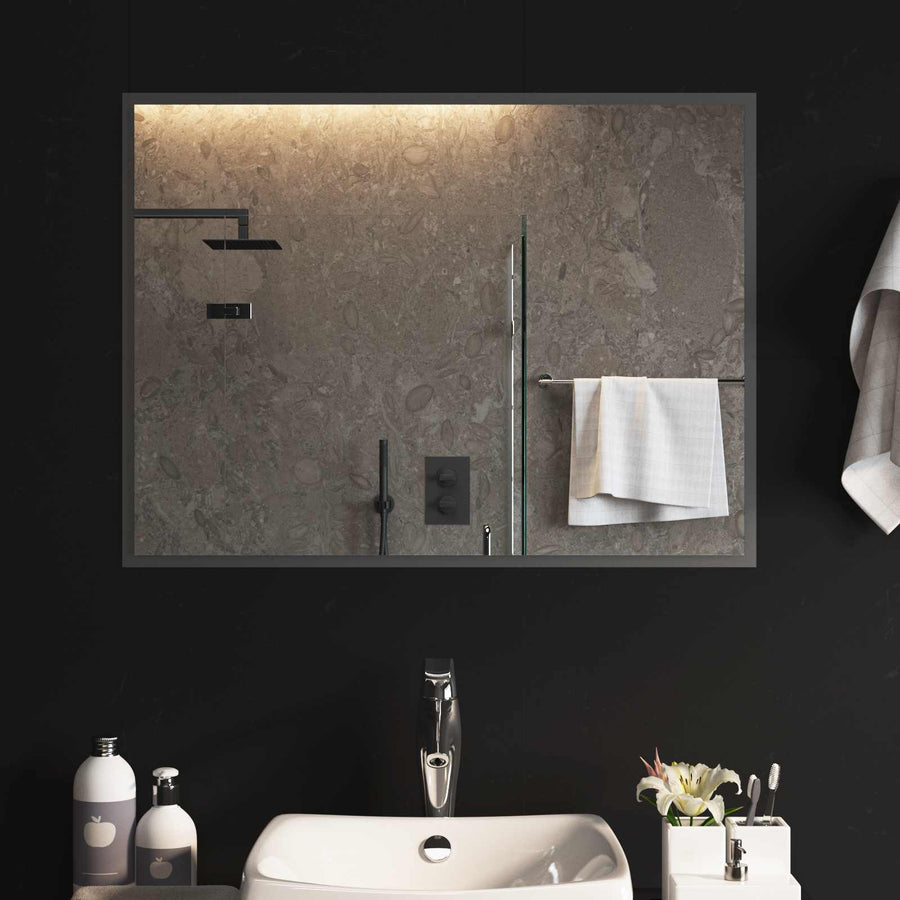 LED Badkamer Spiegel Transparant 80 x 60 cm gehard glas