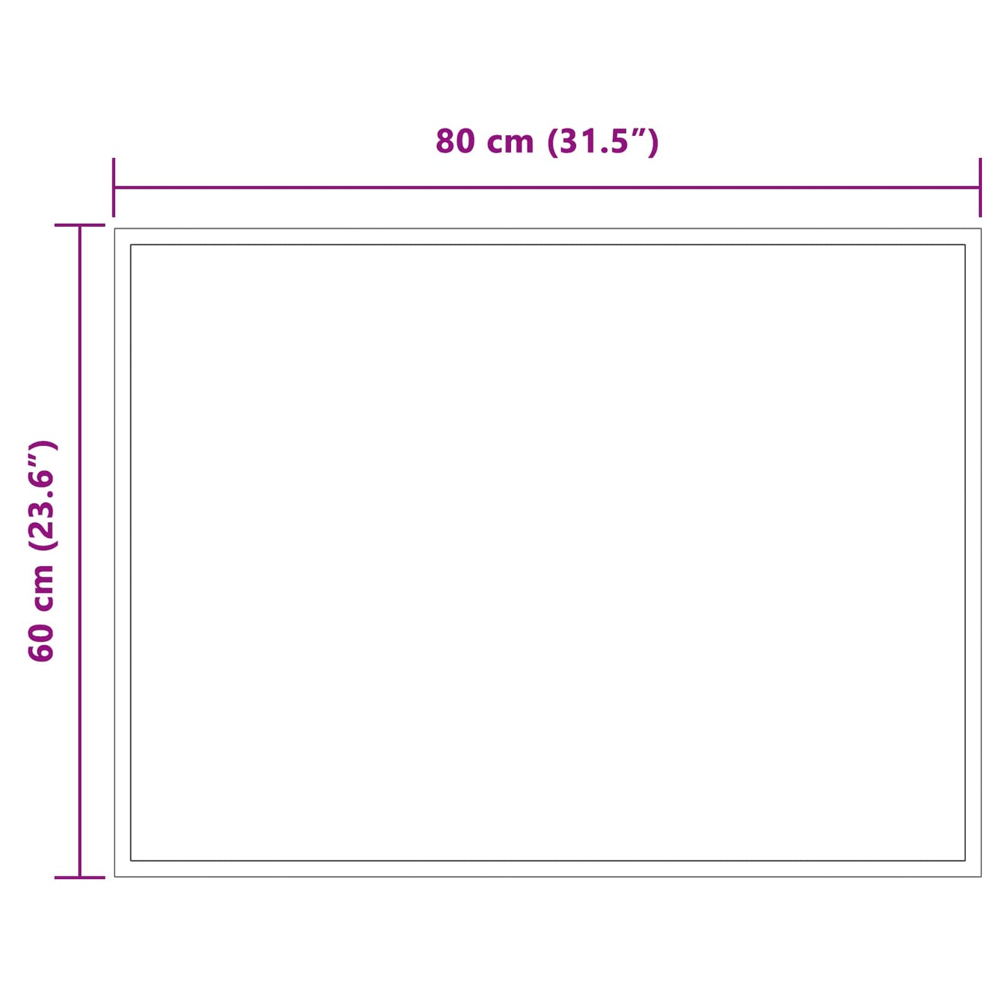 LED Badkamer Spiegel Transparant 80 x 60 cm gehard glas