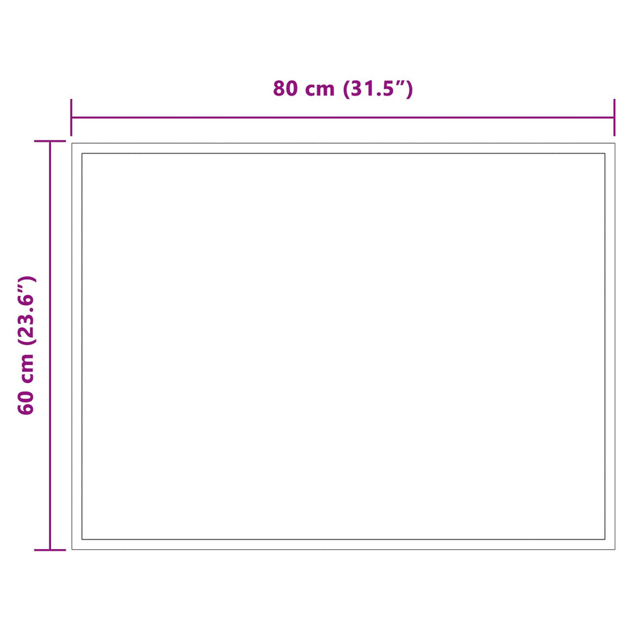 LED Badkamer Spiegel Transparant 80 x 60 cm gehard glas