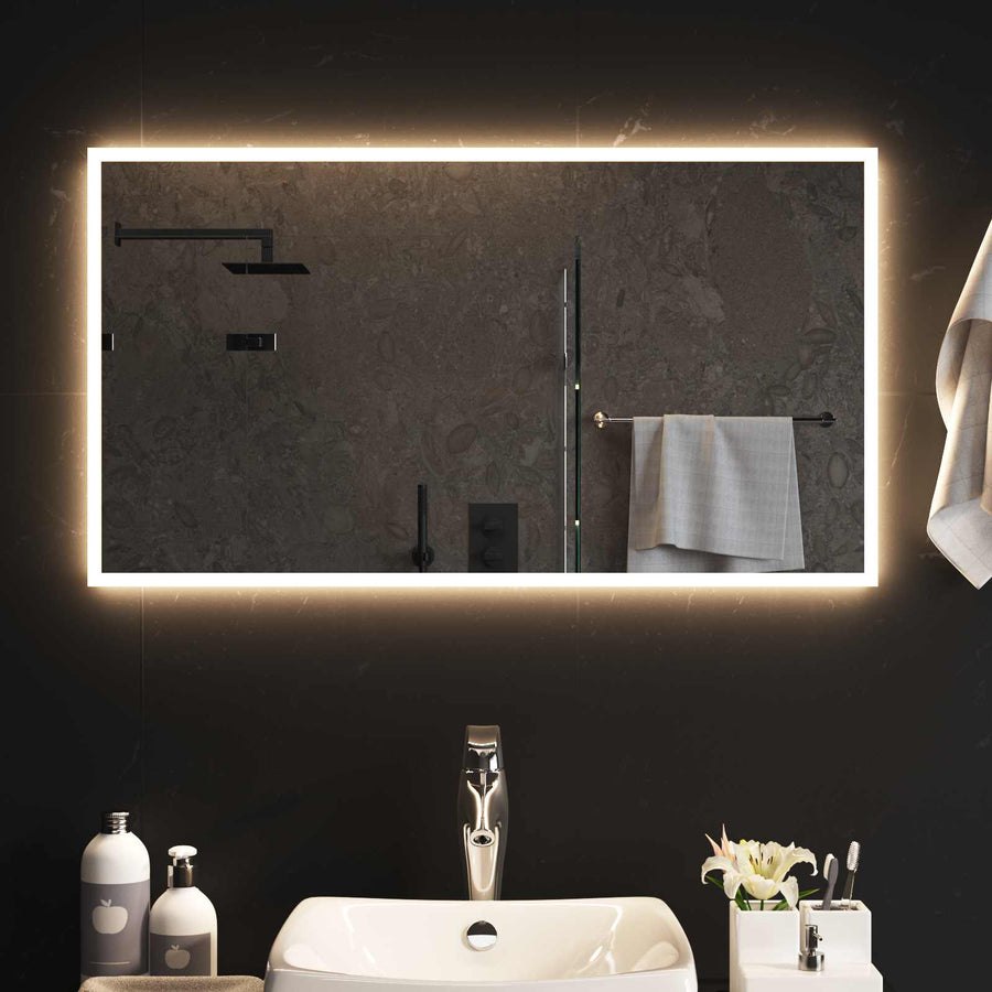 LED Badkamer Spiegel Transparant 90 x 50 cm gehard glas