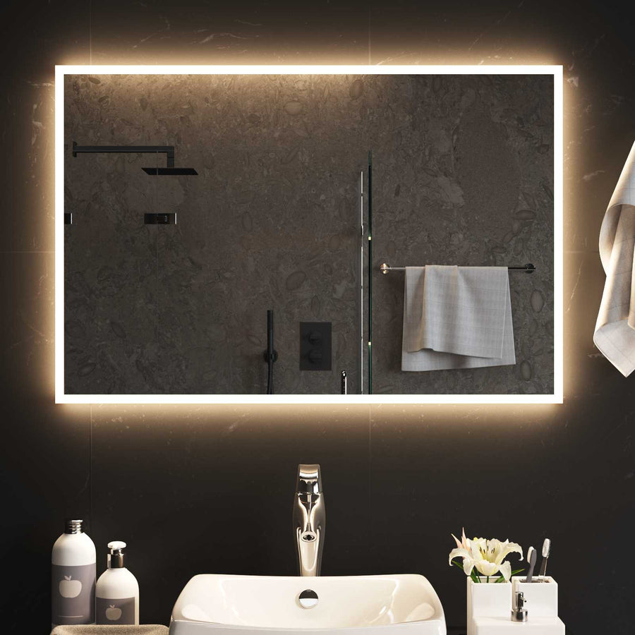 LED Badkamer Spiegel Transparant 90 x 60 cm gehard glas