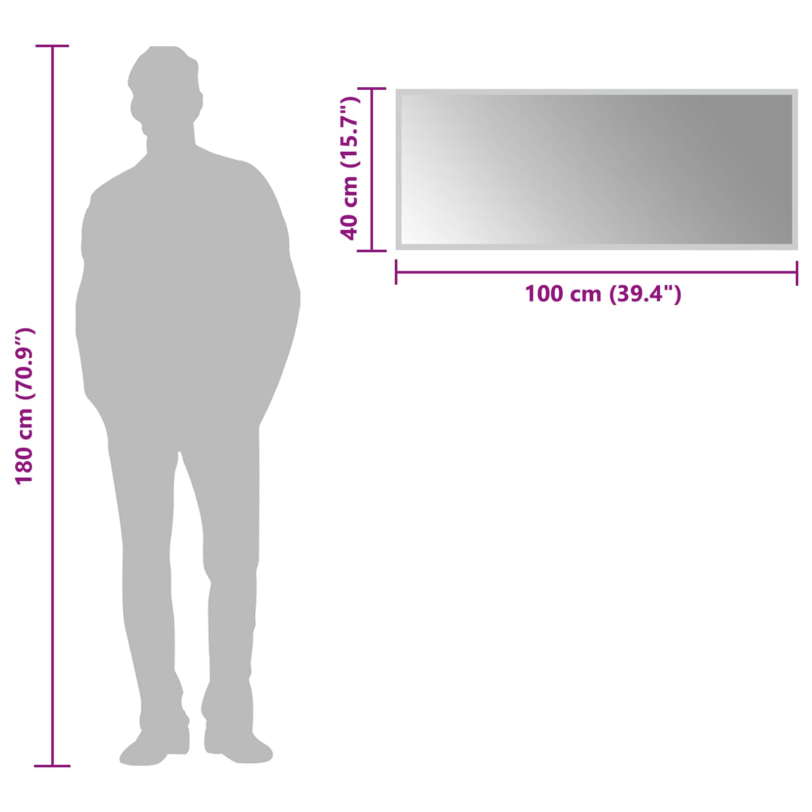 LED Badkamer Spiegel Transparant 100 x 40 cm gehard glas