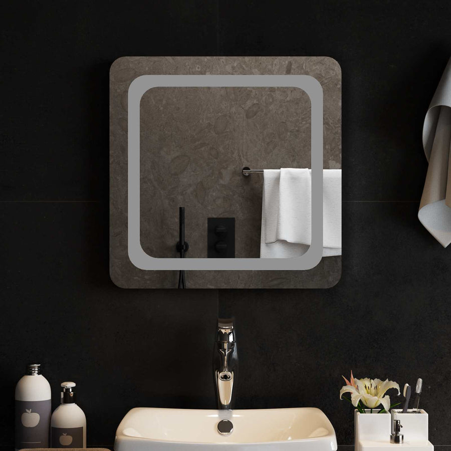 LED Badkamer Spiegel Transparant 50 x 50 cm gehard glas