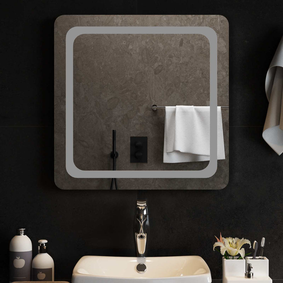 LED Badkamer Spiegel Transparant 60 x 60 cm gehard glas