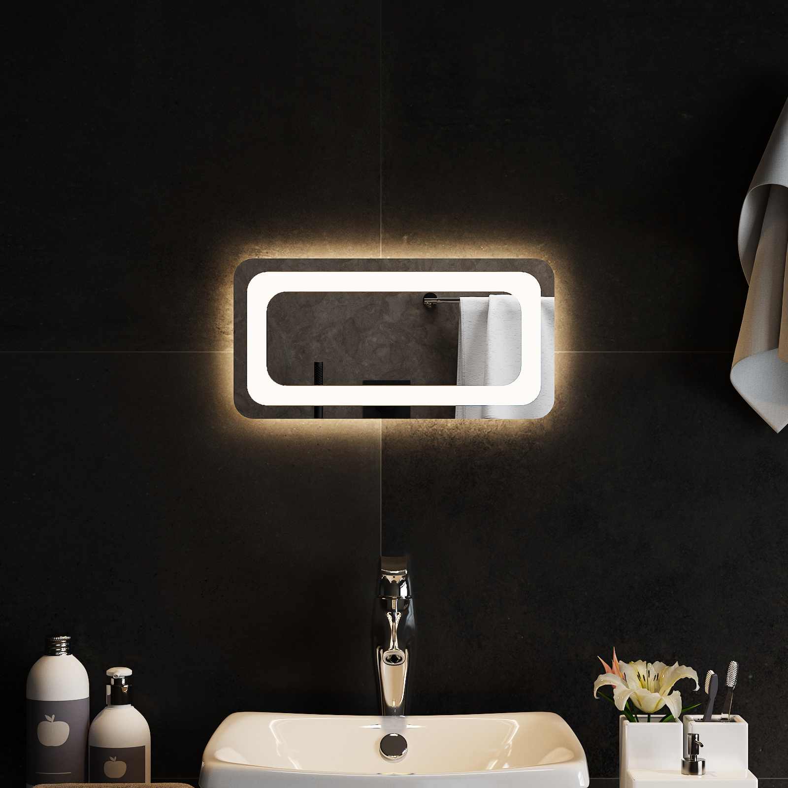 LED Badkamer Spiegel Transparant 40 x 20 cm gehard glas
