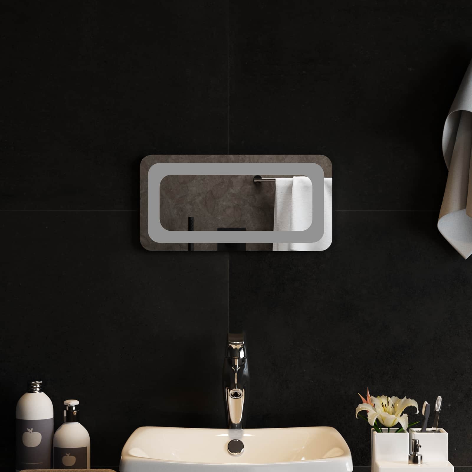 LED Badkamer Spiegel Transparant 40 x 20 cm gehard glas