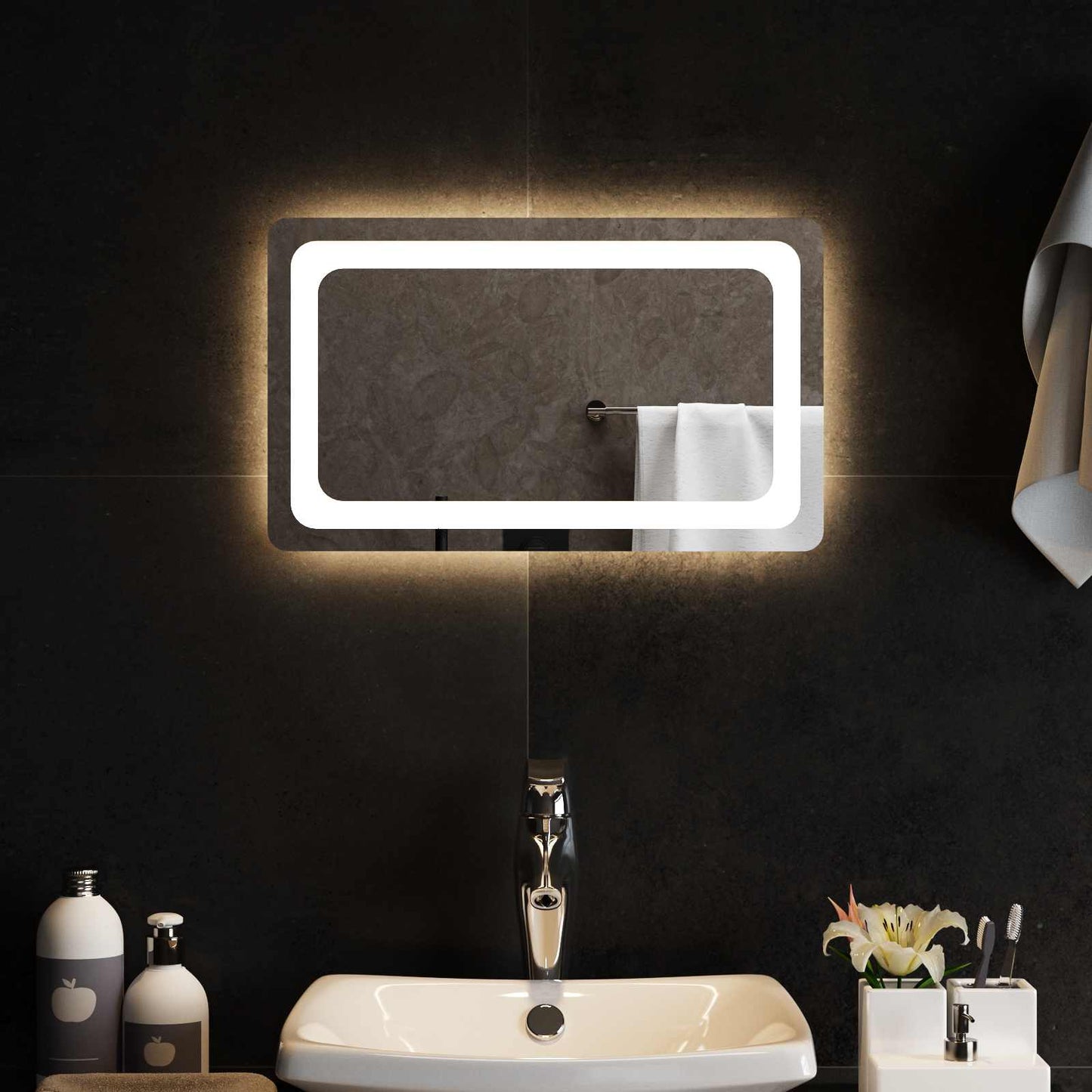 LED Badkamer Spiegel Transparant 50 x 30 cm gehard glas