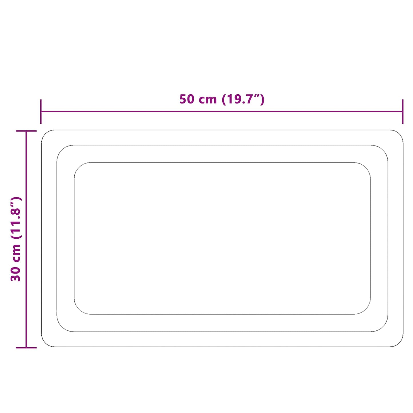 LED Badkamer Spiegel Transparant 50 x 30 cm gehard glas