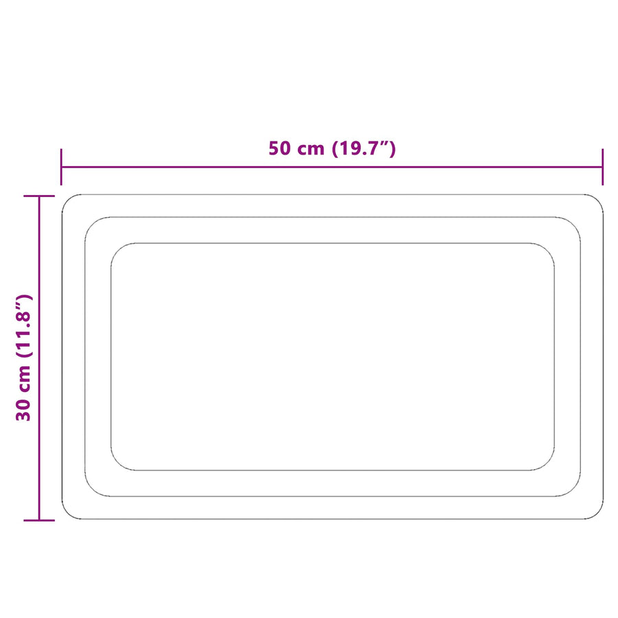 LED Badkamer Spiegel Transparant 50 x 30 cm gehard glas