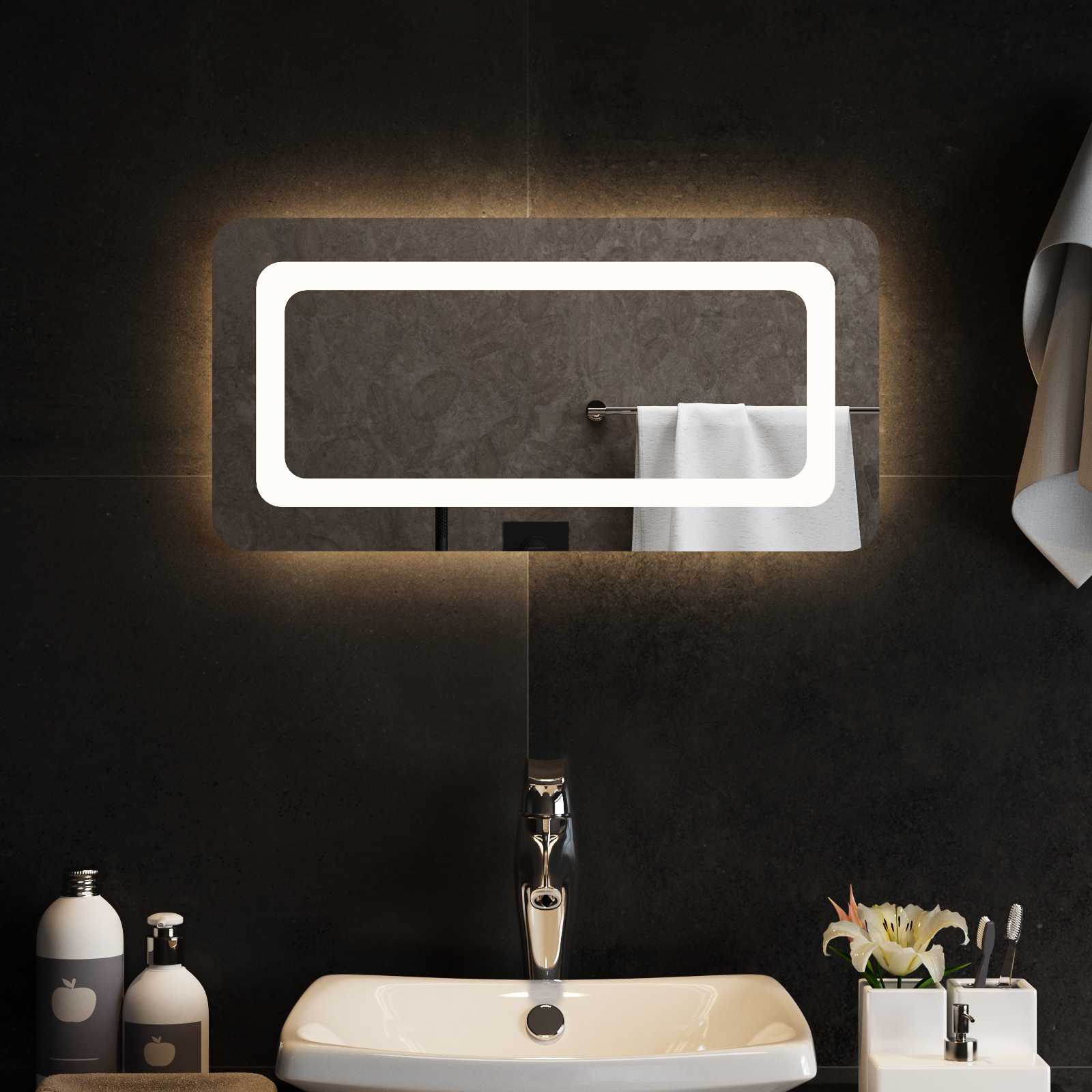 LED Badkamer Spiegel Transparant 60 x 30 cm gehard glas