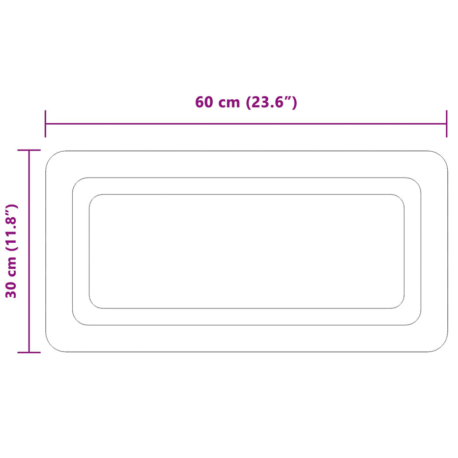 LED Badkamer Spiegel Transparant 60 x 30 cm gehard glas