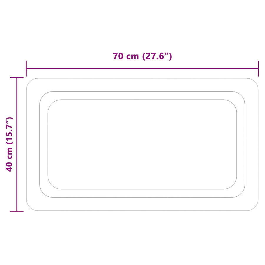 LED Badkamer Spiegel Transparant 70 x 40 cm gehard glas