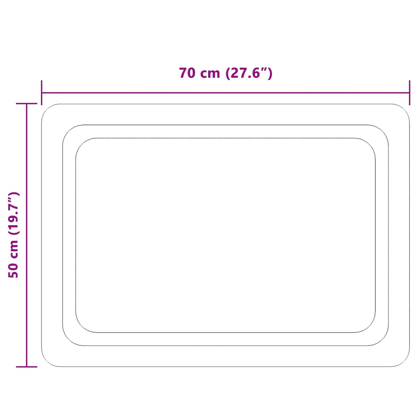 LED Badkamer Spiegel Transparant 70 x 50 cm gehard glas