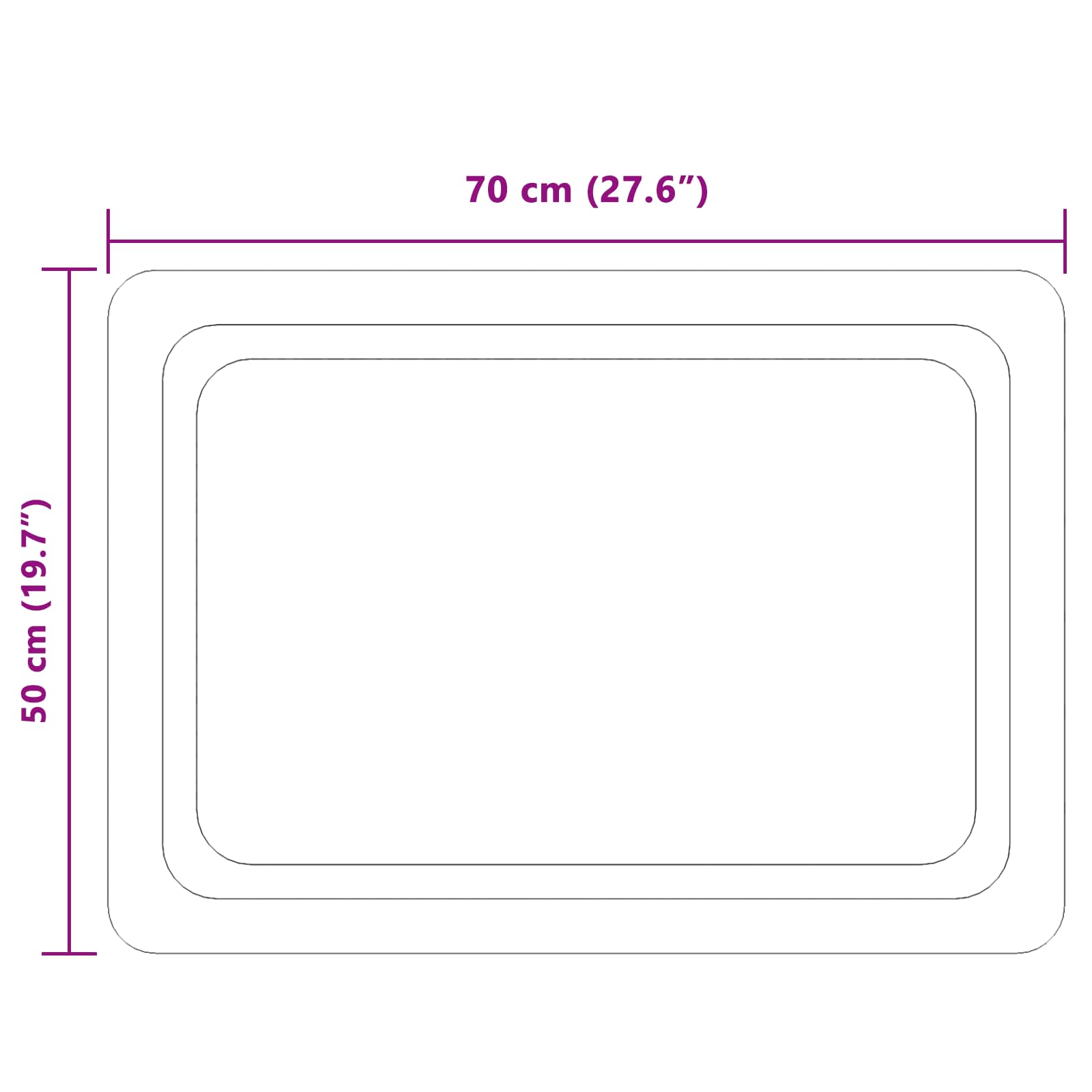 LED Badkamer Spiegel Transparant 70 x 50 cm gehard glas