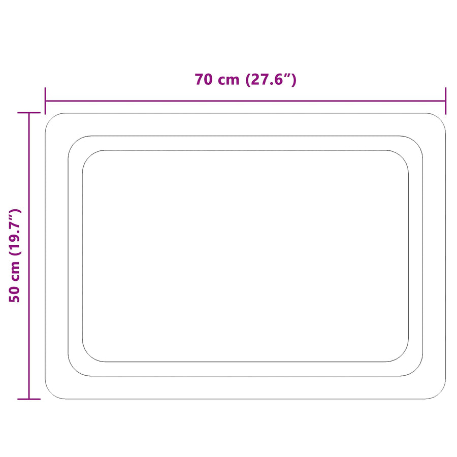 LED Badkamer Spiegel Transparant 70 x 50 cm gehard glas
