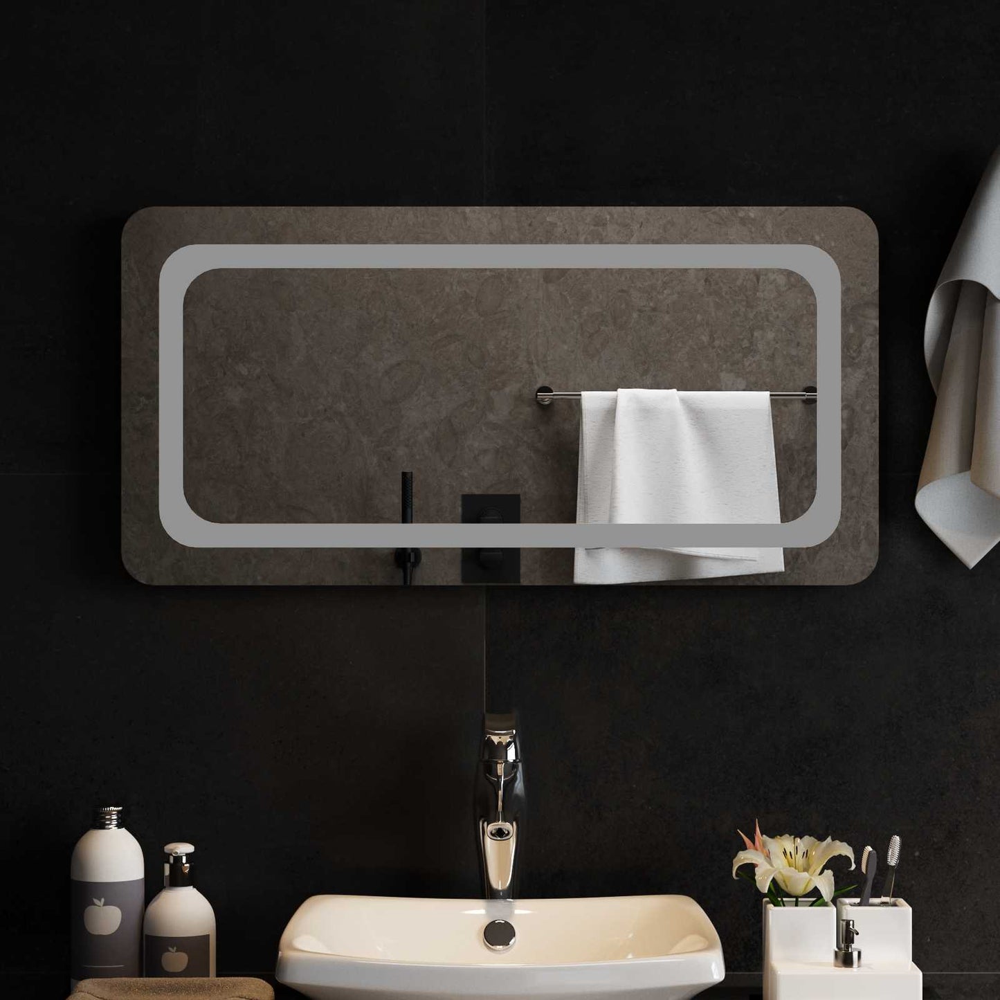LED Badkamer Spiegel Transparant 80 x 40 cm gehard glas