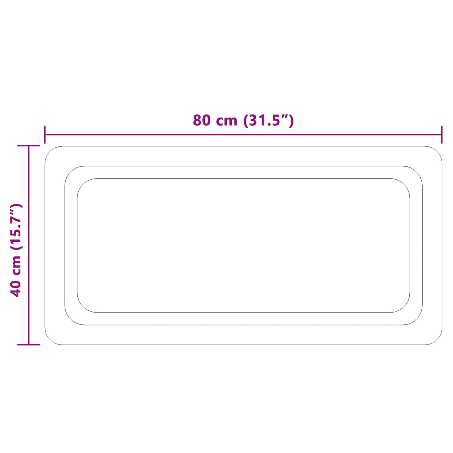 LED Badkamer Spiegel Transparant 80 x 40 cm gehard glas
