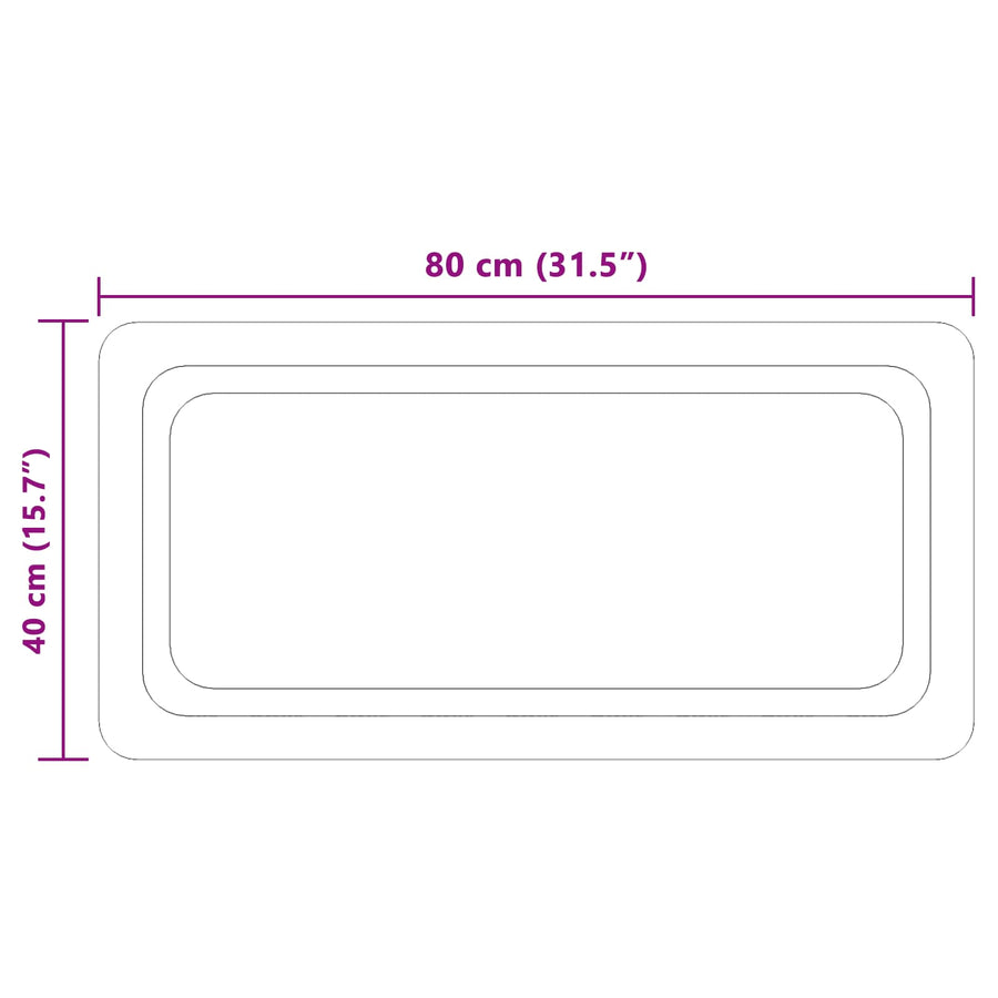 LED Badkamer Spiegel Transparant 80 x 40 cm gehard glas