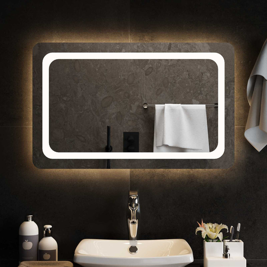LED Badkamer Spiegel Transparant 80 x 50 cm gehard glas