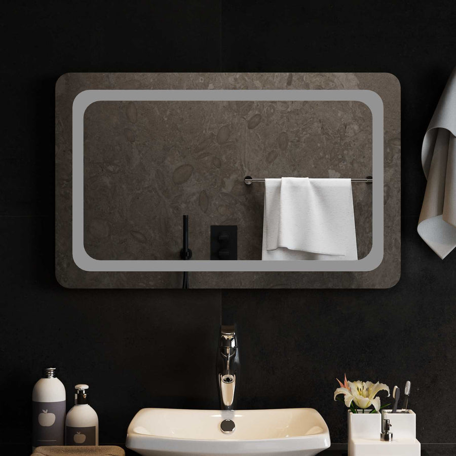 LED Badkamer Spiegel Transparant 80 x 50 cm gehard glas