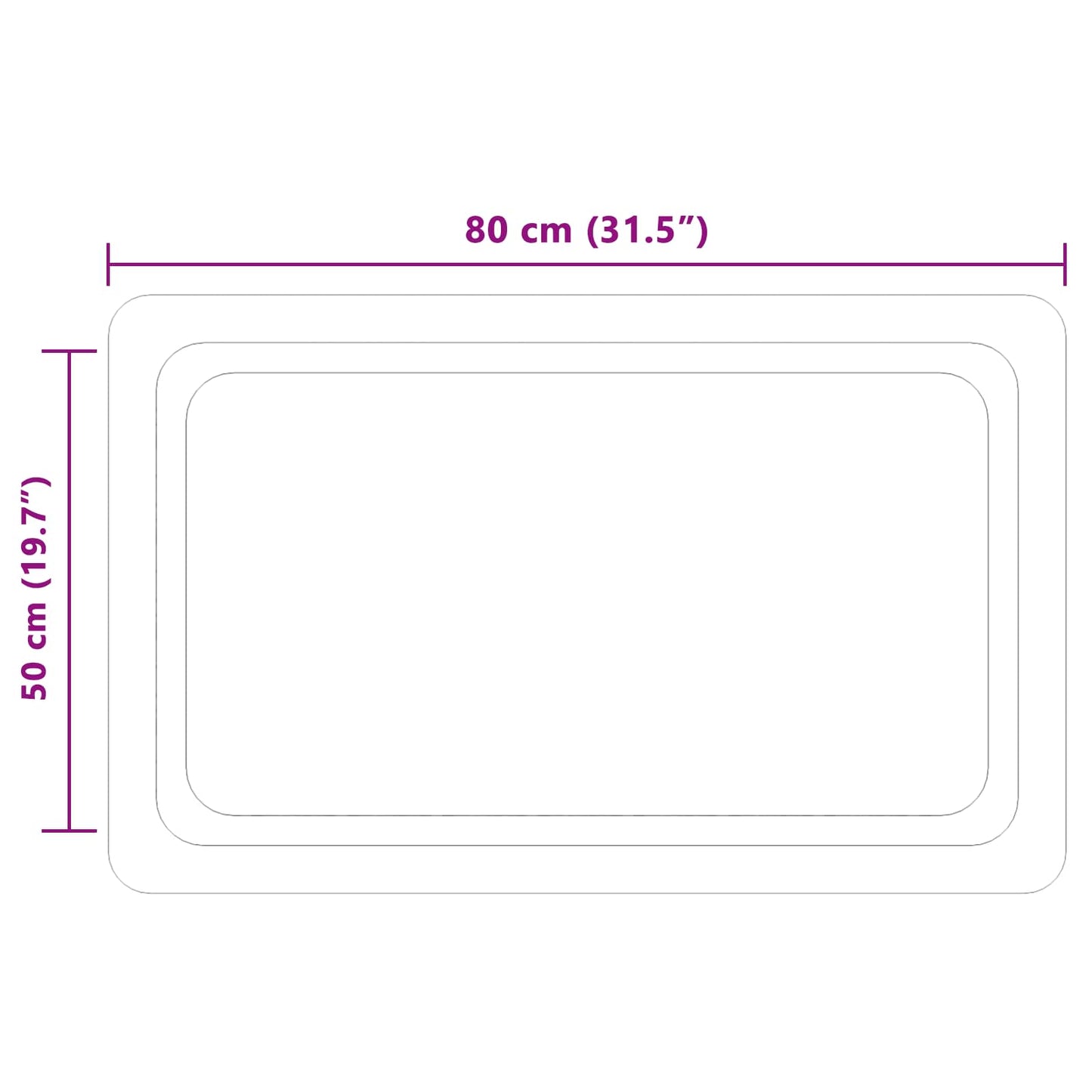 LED Badkamer Spiegel Transparant 80 x 50 cm gehard glas