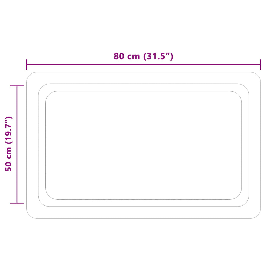 LED Badkamer Spiegel Transparant 80 x 50 cm gehard glas