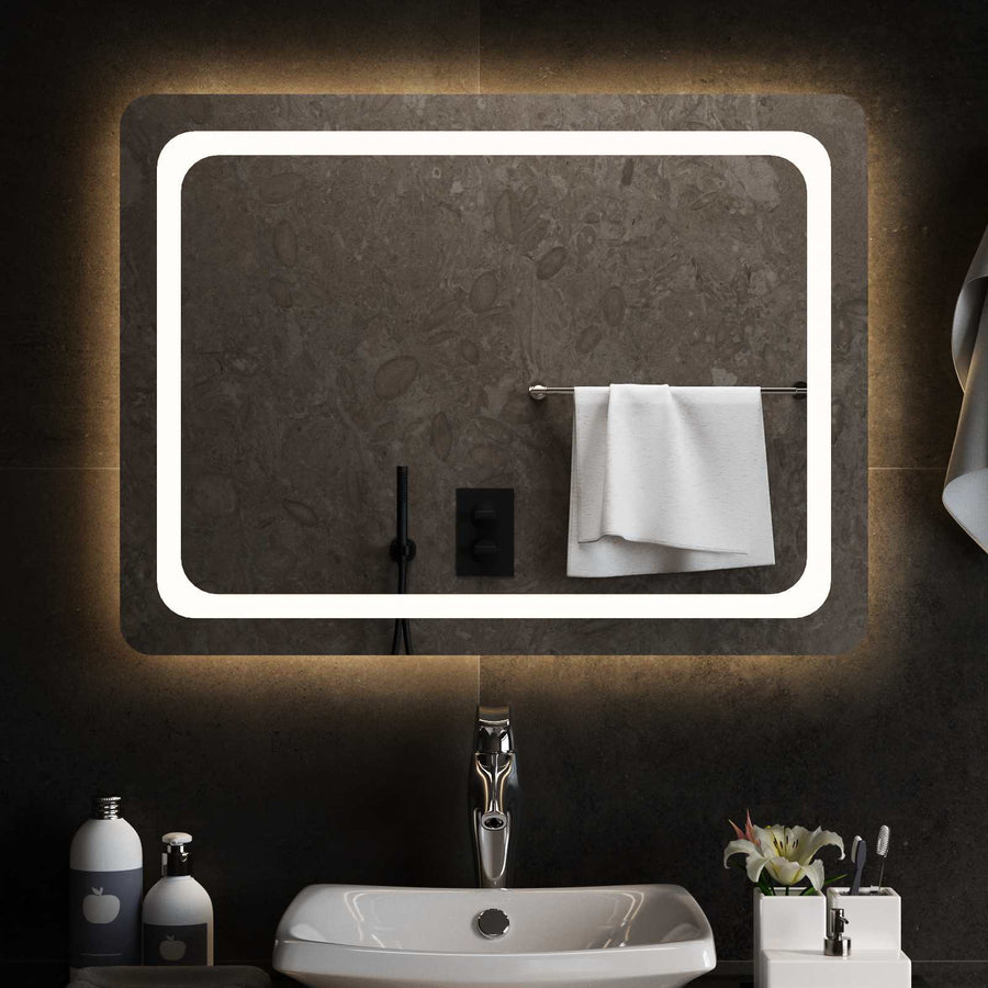 LED Badkamer Spiegel Transparant 80 x 60 cm gehard glas