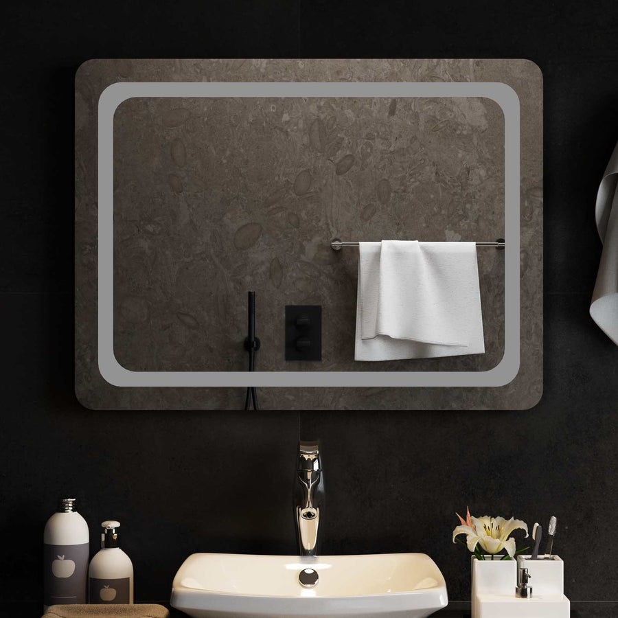 LED Badkamer Spiegel Transparant 80 x 60 cm gehard glas
