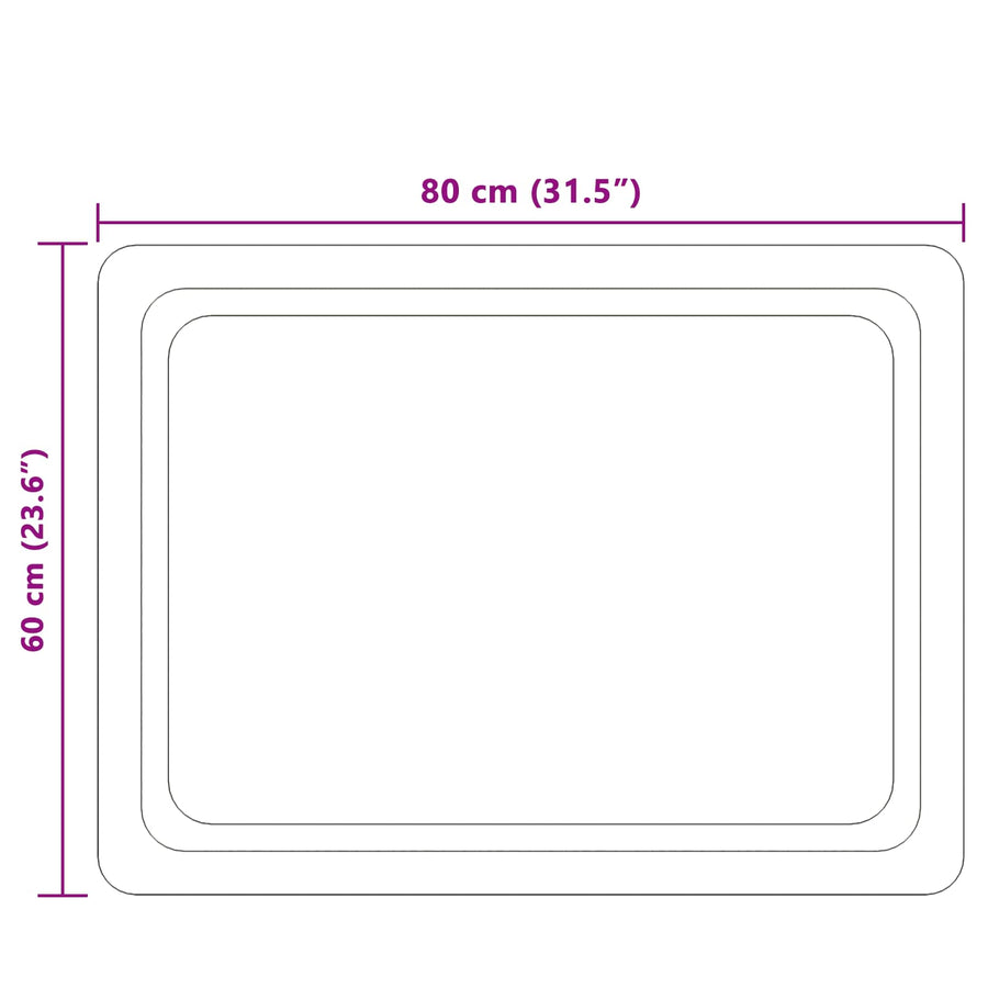 LED Badkamer Spiegel Transparant 80 x 60 cm gehard glas