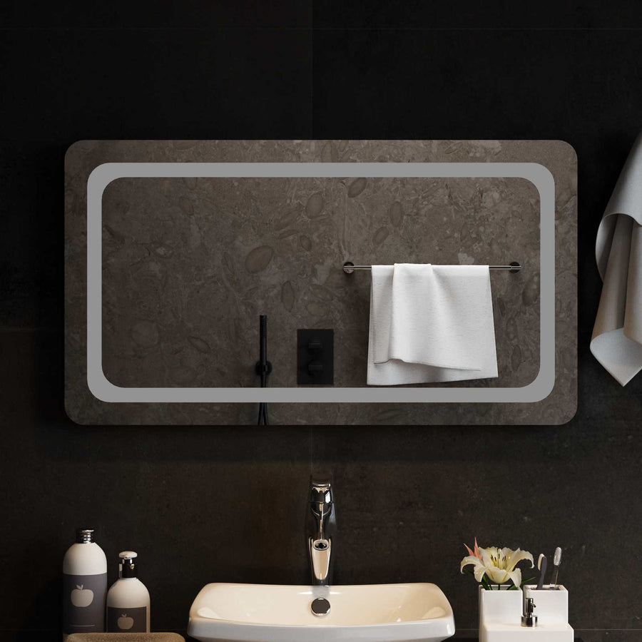 LED Badkamer Spiegel Transparant 90 x 50 cm gehard glas
