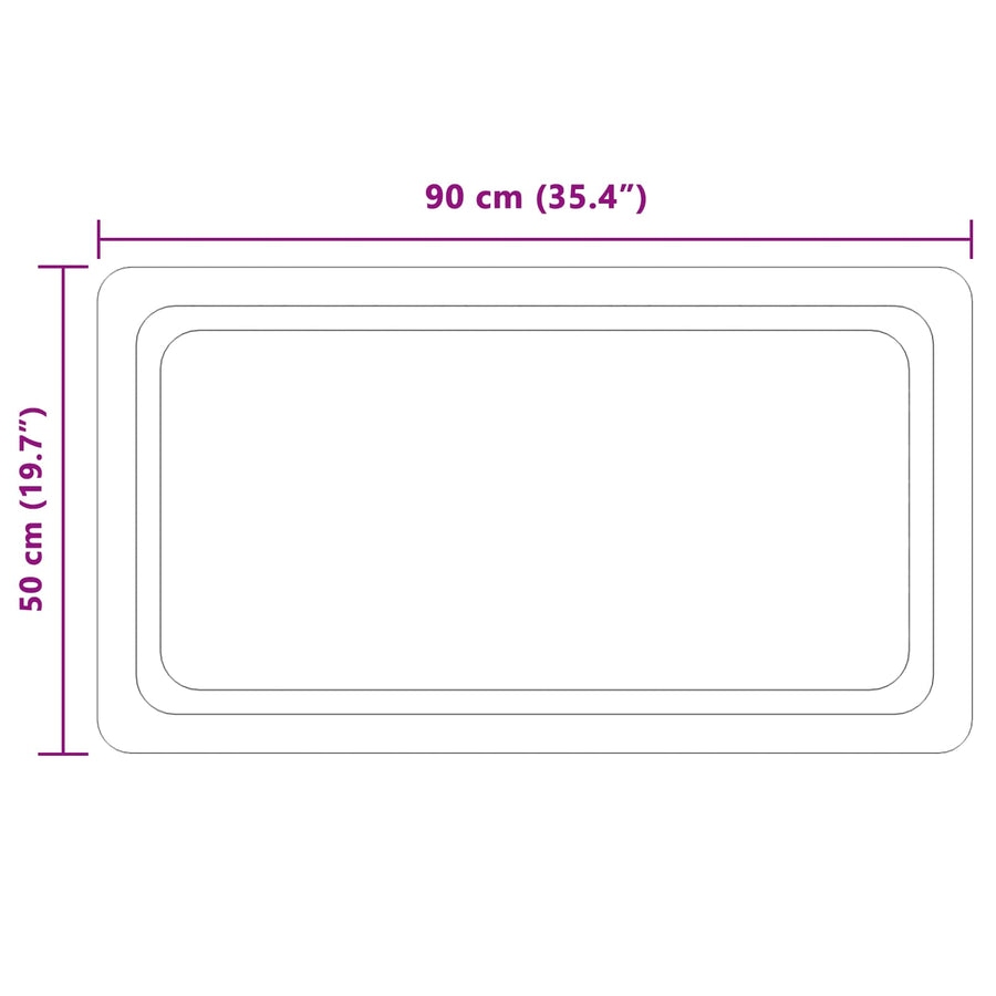 LED Badkamer Spiegel Transparant 90 x 50 cm gehard glas