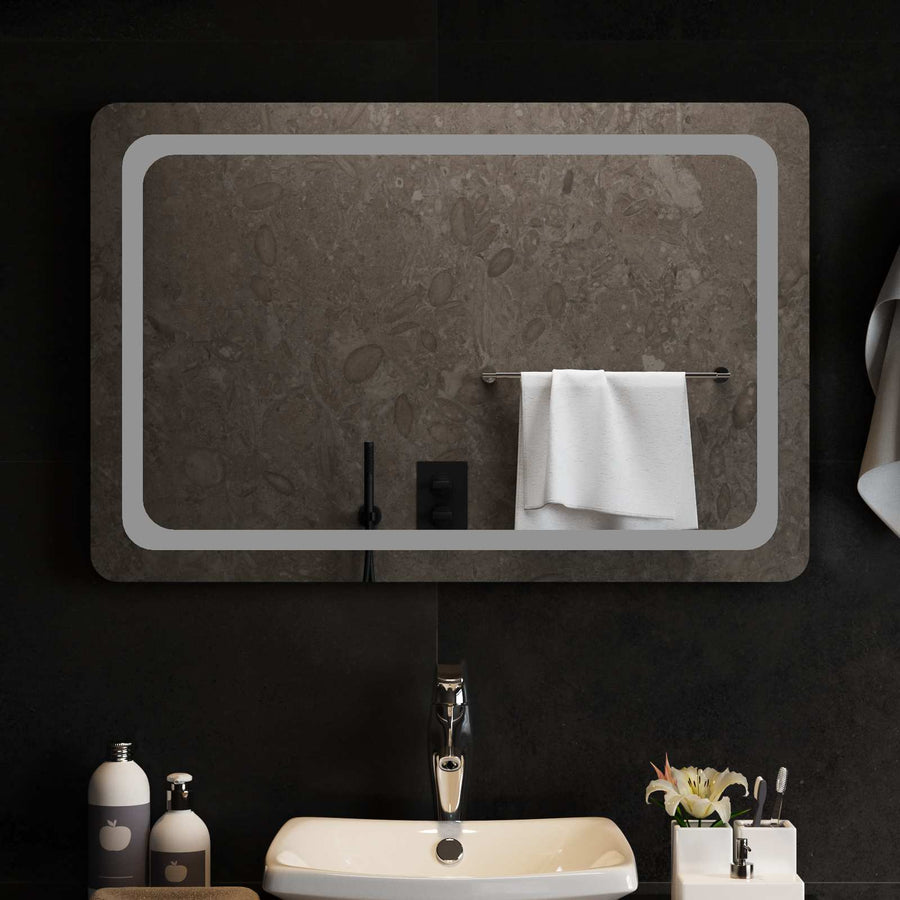 LED Badkamer Spiegel Transparant 90 x 60 cm gehard glas