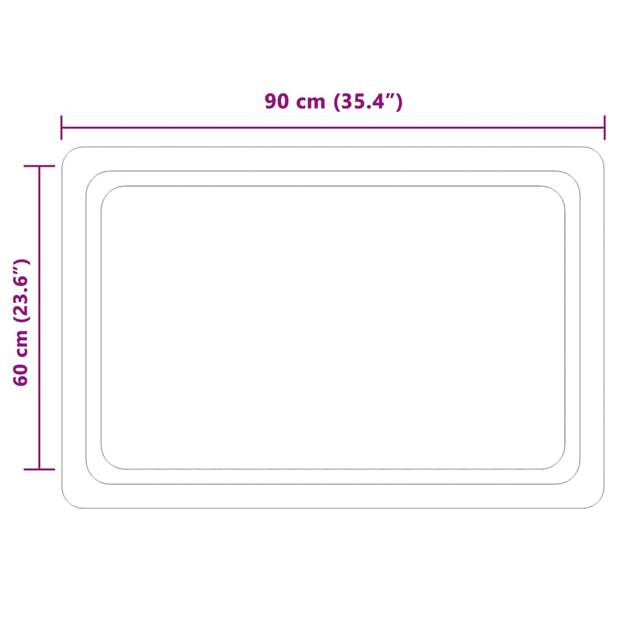 LED Badkamer Spiegel Transparant 90 x 60 cm gehard glas