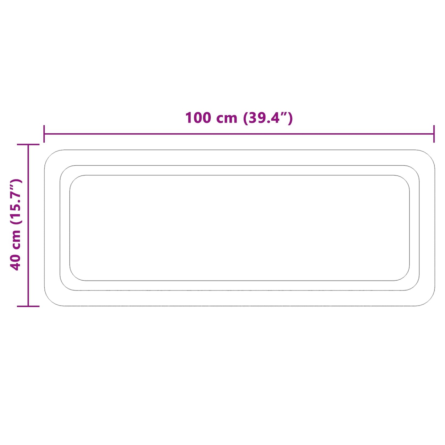 LED Badkamer Spiegel Transparant 100 x 40 cm gehard glas