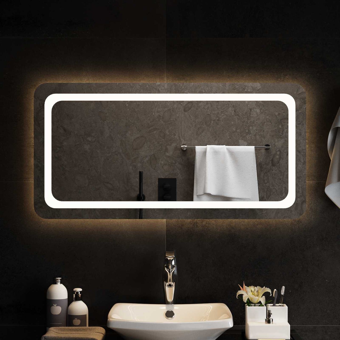 LED Badkamer Spiegel Transparant 100 x 50 cm gehard glas